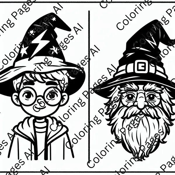 Harry Potter And The Sorting Hat Coloring Page - Coloring Pages AI