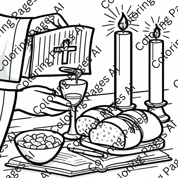 Communion Coloring Page - Coloring Pages AI