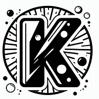 A black and white coloring page of  simple, Letter K.