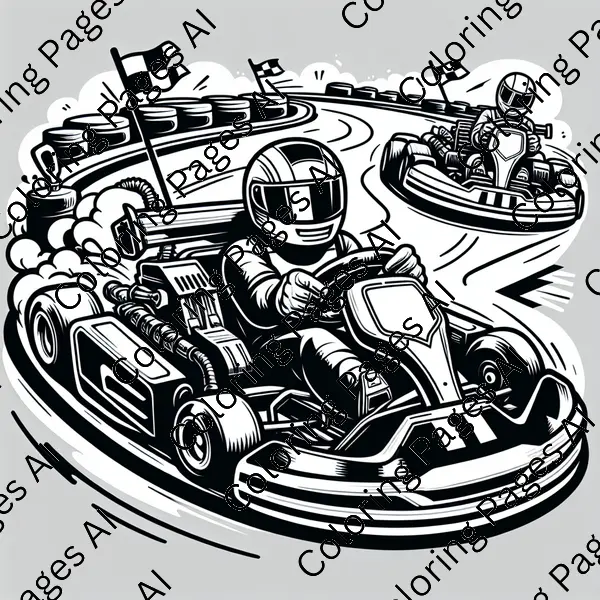 Mario Kart Coloring Page - Coloring Pages AI