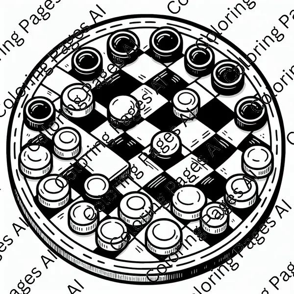 Checkers Coloring Page - Coloring Pages AI