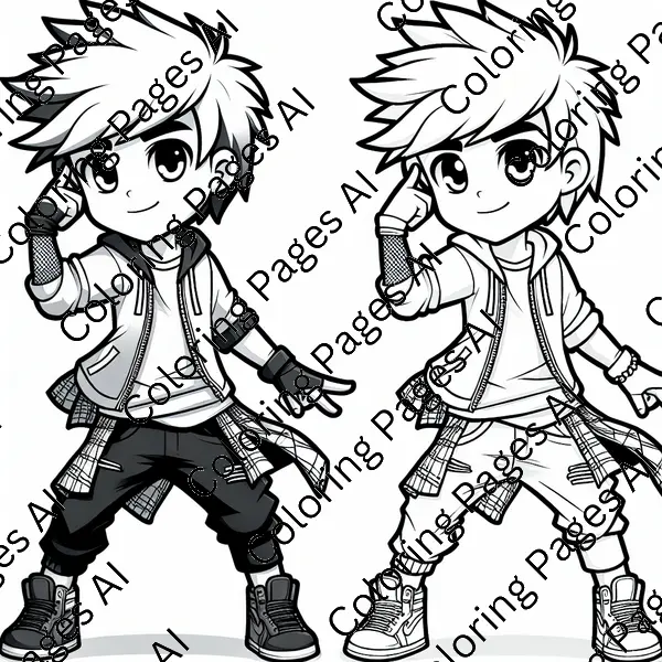 Fortnite Character Dancing Coloring Page - Coloring Pages AI