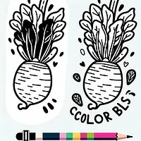 A black and white coloring page of  simple, colorbliss and Daikon.