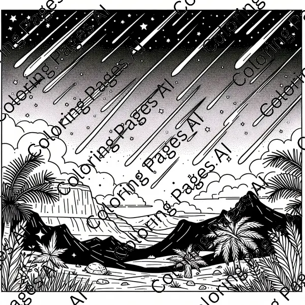 画材 Meteor Shower Meteor Shower Coloring Page - Coloring Pages AI
