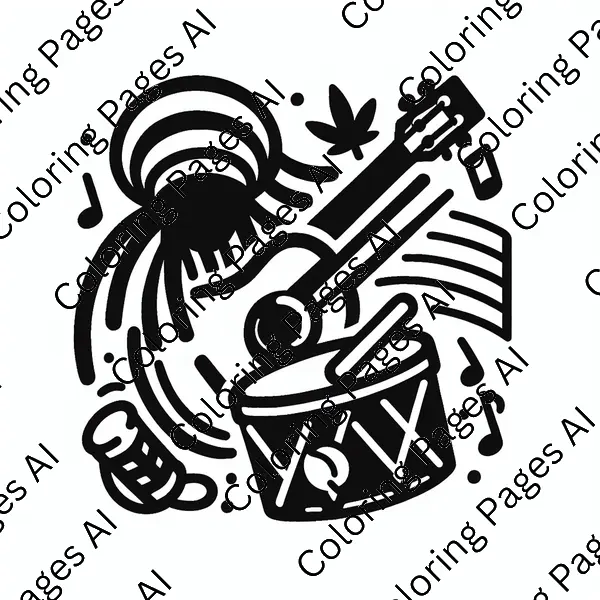 Reggae Coloring Page - Coloring Pages AI