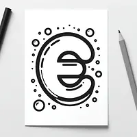 A black and white coloring page of  simple, Letter E.