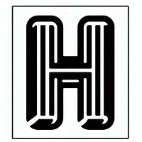 A black and white coloring page of  simple, Letter H.