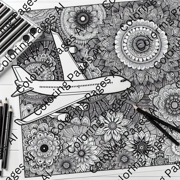 Airplane Mandala Coloring Page - Coloring Pages AI