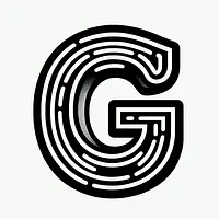 A black and white coloring page of  simple, Letter G.
