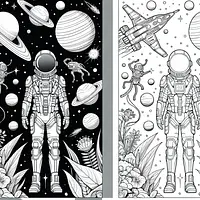 A black and white coloring page of  simple, Mass Effect: Andromeda.
