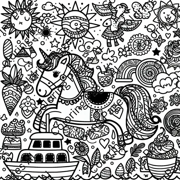 doodle art coloring pages for kids