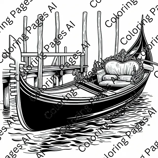 Gondola Coloring Page - Coloring Pages AI