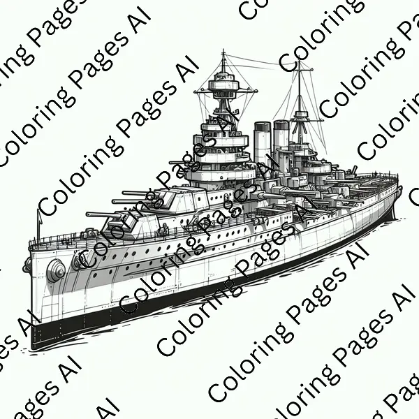 Battleship Coloring Page - Coloring Pages AI