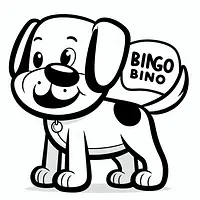 A black and white coloring page of  simple, Bingo.