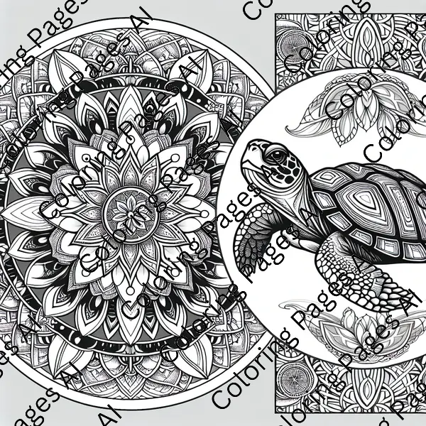 Turtle Mandala Coloring Page - Coloring Pages AI