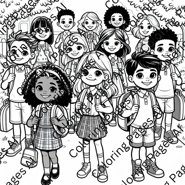 school image coloring page