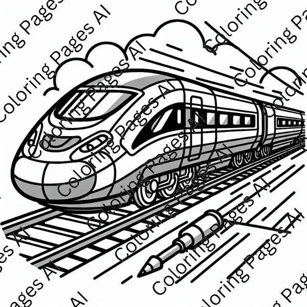 High Speed Train Coloring Page - Coloring Pages AI