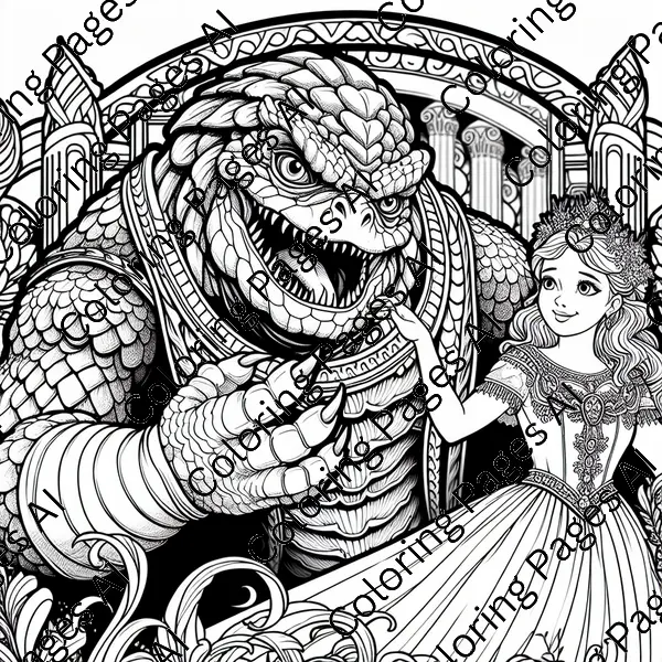 Bowser Kidnapping Princess Peach Coloring Page - Coloring Pages AI