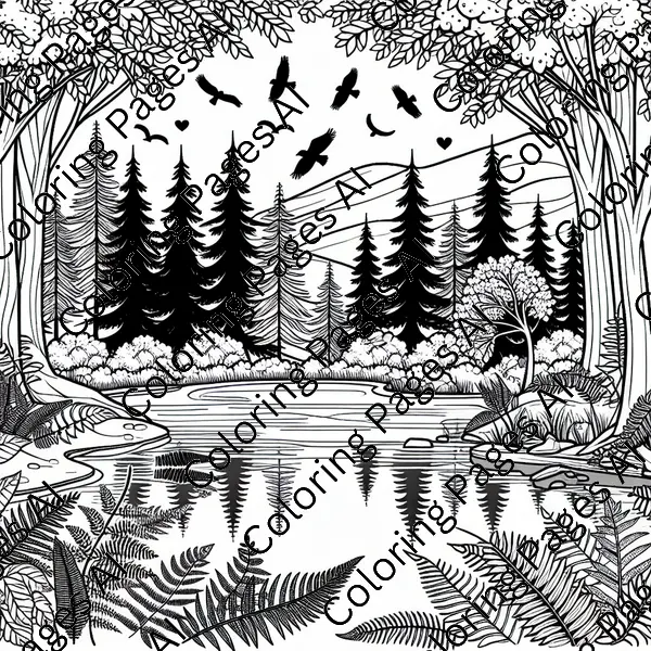 forest coloring page coloring