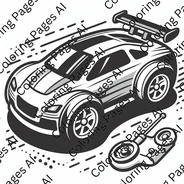 Remote Control Car Coloring Page - Coloring Pages AI