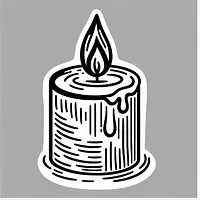 A black and white coloring page of  simple, candle.