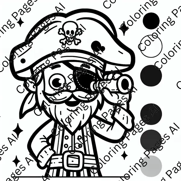 Pirate With A Telescope Coloring Page - Coloring Pages AI