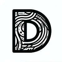 A black and white coloring page of  simple, Letter D.