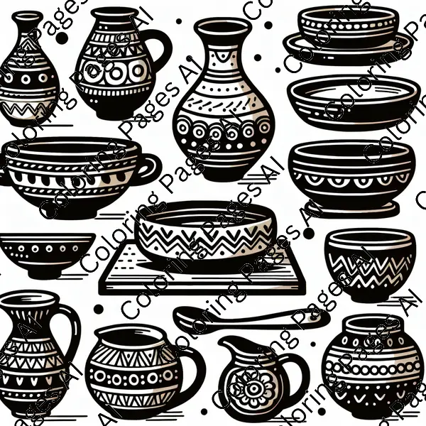 Pottery And Ceramics Coloring Page - Coloring Pages AI