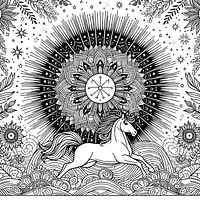 A black and white coloring page of  simple, Splendor.