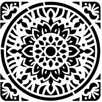 A black and white coloring page of  simple, Stencil and Terracotta.