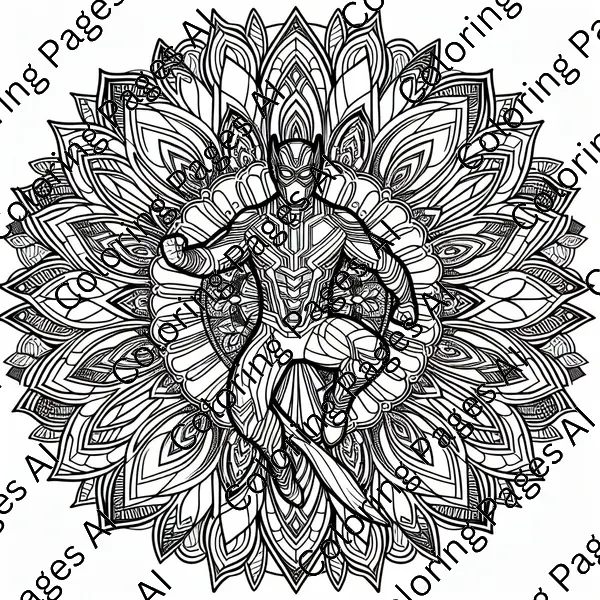 Super Hero Mandala Coloring Page - Coloring Pages AI