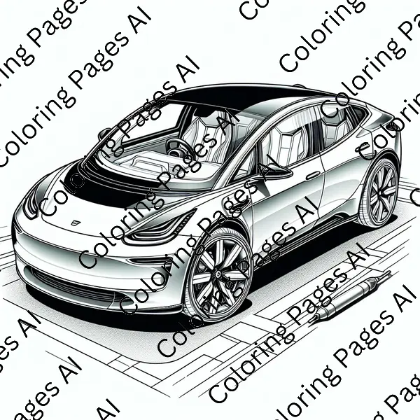Electric Car Coloring Page - Coloring Pages AI