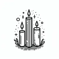 A black and white coloring page of  simple, candles.