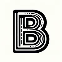 A black and white coloring page of  simple, Letter B.