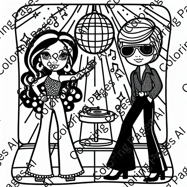 barbie and ken coloring page