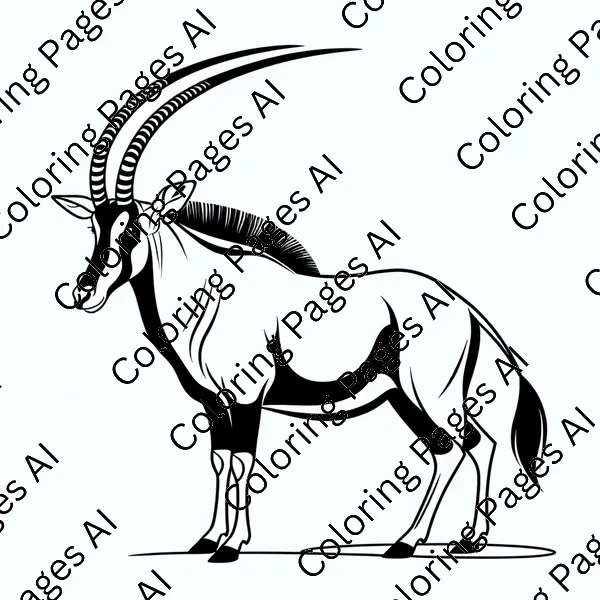 Sable Antelope Coloring Page Coloring Pages AI