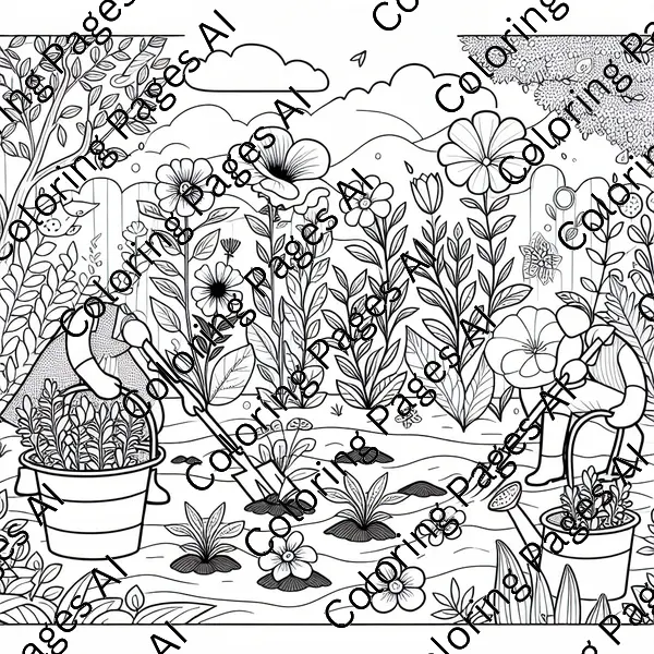 garden coloring page