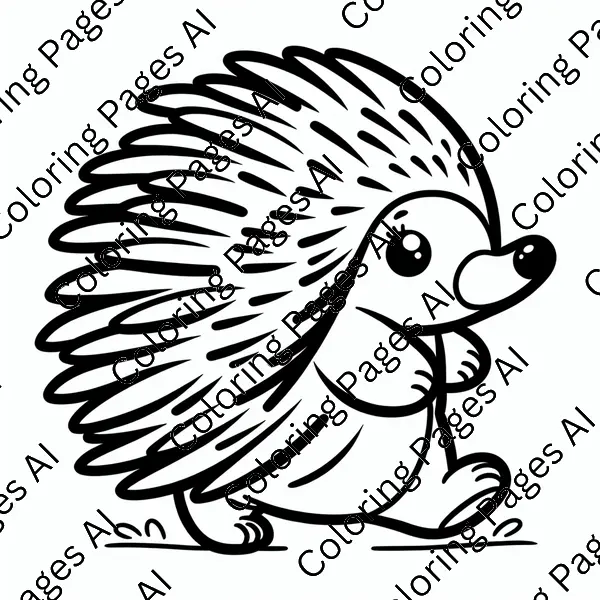 Echidna Coloring Page - Coloring Pages AI