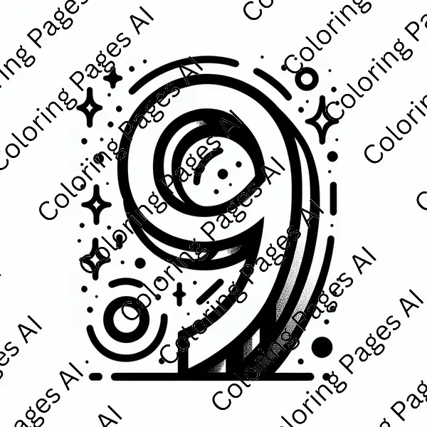 Number 9 Coloring Page - Coloring Pages AI