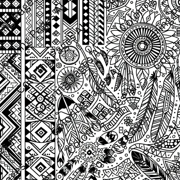 Native American Patterns Coloring Page - Coloring Pages AI