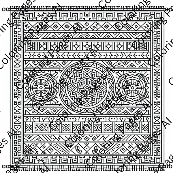 Tapestry Coloring Page - Coloring Pages AI