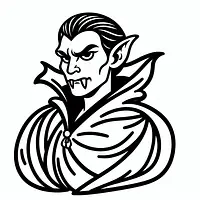 A black and white coloring page of  simple, vampire.