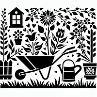A black and white coloring page of  simple, garten-of-banban and Stencil.